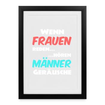 Men and women sayings - Framed poster (27 × 37 cm) - black - Front