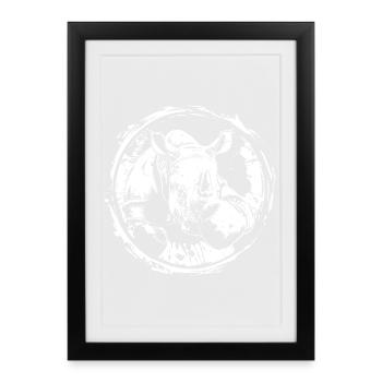 Rhino Boxer Boxe MMA - Affiche encadrée (27 × 37 cm) - noir - Devant