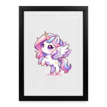 Licorne magique - Affiche encadrée (27 × 37 cm) - noir - Devant
