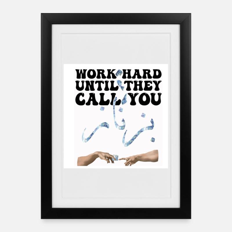 Motivation Arbeit Geld - Gerahmtes Poster (27 × 37 cm) - Schwarz