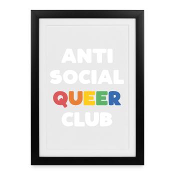 LGBTQ - Club queer antisocial - Affiche encadrée (27 × 37 cm) - noir - Devant