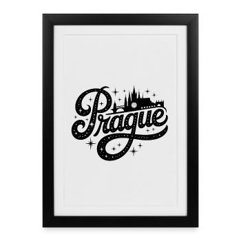 Prague - Souvenir Design - Framed poster (27 × 37 cm) - black - Front