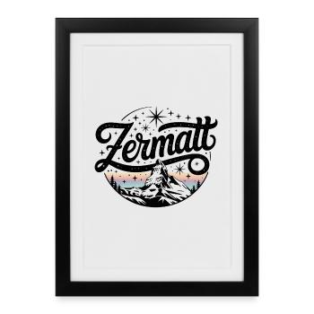 Zermatt - Souvenir Design - Framed poster (27 × 37 cm) - black - Front