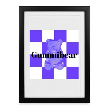 Gummy Bear Câlin douillet Tendance Design - Affiche encadrée (27 × 37 cm) - noir - Devant