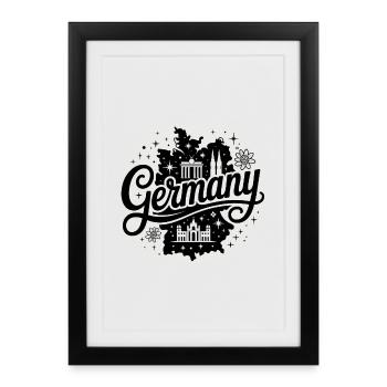 Allemagne - Conception de souvenirs - Affiche encadrée (27 × 37 cm) - noir - Devant