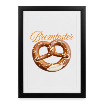 Design de cœur de bretzel avec lettrage - Affiche encadrée (27 × 37 cm) - noir - Devant
