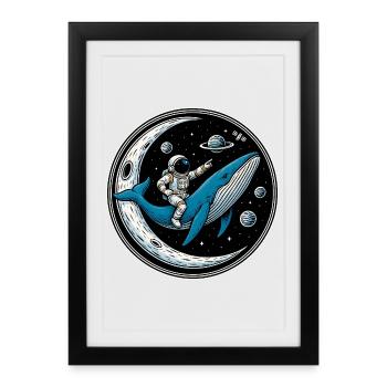 Cosmic Ride: Astronaut and the Whale - Framed poster (27 × 37 cm) - black - Front
