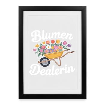fleuriste - Affiche encadrée (27 × 37 cm) - noir - Devant