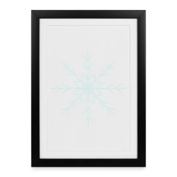 Elegant Snowflake Pattern Design - Framed poster (27 × 37 cm) - black - Front
