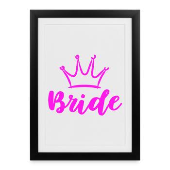 Conception de la mariée pour l’enterrement de vie de jeune fille Enterrement de vie de jeune fille - Affiche encadrée (27 × 37 cm) - noir - Devant