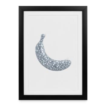 Banane Diamant Neige Givre - Affiche encadrée (27 × 37 cm) - noir - Devant