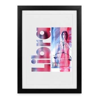 Signe du zodiaque Balance - Affiche encadrée (27 × 37 cm) - noir - Devant