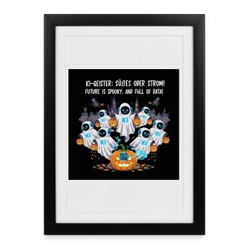 AI Ghosts: Trick or Stream! - Framed poster (27 × 37 cm) - black - Front