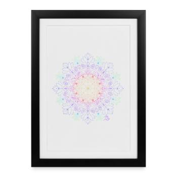 Glowing Mandala Pattern - Framed poster (27 × 37 cm) - black - Front