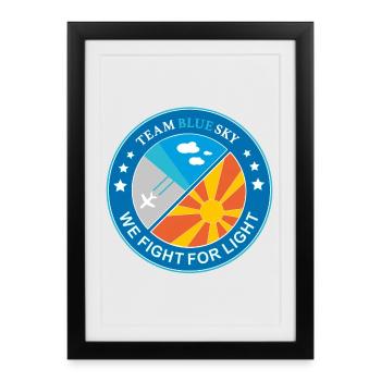 Insigne de Guerrier de la Lumière Soleil d’été Ciel Bleu - Affiche encadrée (27 × 37 cm) - noir - Devant