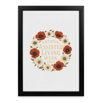 National Assisted Living Week 2025 T-Shirt - Framed poster (27 × 37 cm) - black - Front