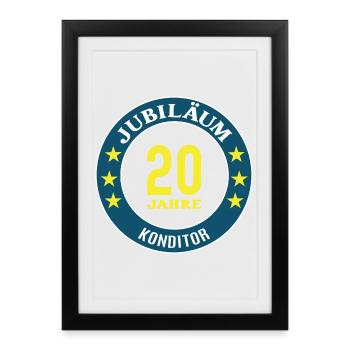 Confectioner Anniversary 20 Years 20 Year Anniversary Baker - Framed poster (27 × 37 cm) - black - Front