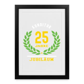 Anniversaire de la confiseur 25 ans 25e anniversaire - Affiche encadrée (27 × 37 cm) - noir - Devant