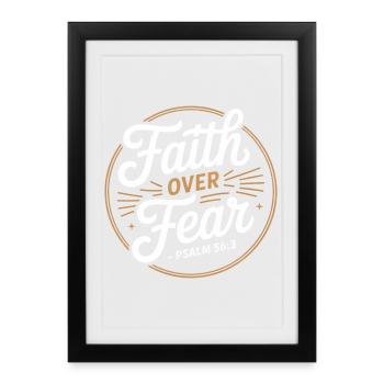 La foi plutôt que la peur Psaume 56:3 Encouragement chrétien - Affiche encadrée (27 × 37 cm) - noir - Devant