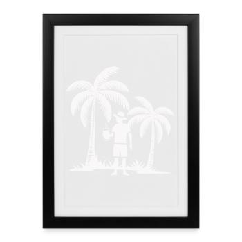 Tropical leisure moment on beach - Framed poster (27 × 37 cm) - black - Front