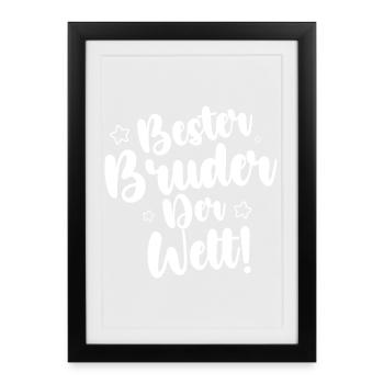 Meilleur frère du monde - Affiche encadrée (27 × 37 cm) - noir - Devant