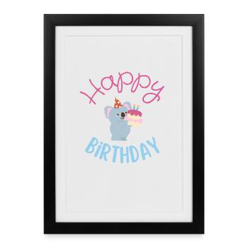 Happy birthday  - Affiche encadrée (27 × 37 cm) - noir - Devant