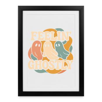 Des fantômes ludiques avec un message sentimental - Affiche encadrée (27 × 37 cm) - noir - Devant