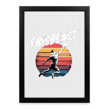 Frisbeast, un Ultimate Frisbee rétro pour les athlètes - Affiche encadrée (27 × 37 cm) - noir - Devant