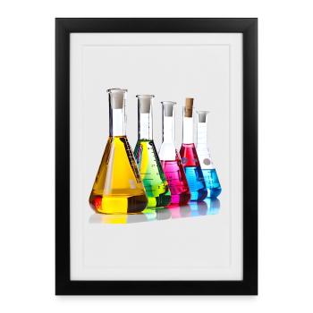 Colorful lab evaluation illustration - Framed poster (27 × 37 cm) - black - Front