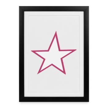 Motif étoile lumineuse - Affiche encadrée (27 × 37 cm) - noir - Devant