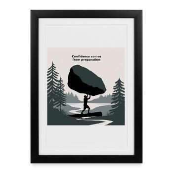 Empowered Balance Nature Success Motivational  - Framed poster (27 × 37 cm) - black - Front