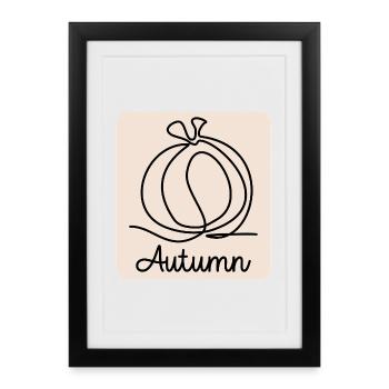 LINE ART PUMPKIN - Framed poster (27 × 37 cm) - black - Front