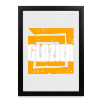 Evolution Vitrier Métier Amusant Progression du métier - Affiche encadrée (27 × 37 cm) - noir - Devant