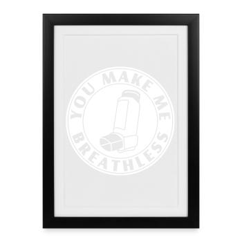You Leave Me Speechless – Asthma Flirt & Nerd - Framed poster (27 × 37 cm) - black - Front