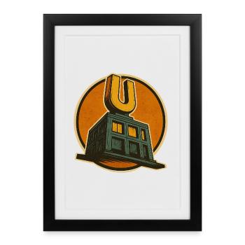 Dortmund U - Affiche encadrée (27 × 37 cm) - noir - Devant