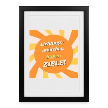 Fille préférée - Cibles dans l’illustration du soleil - Affiche encadrée (27 × 37 cm) - noir - Devant