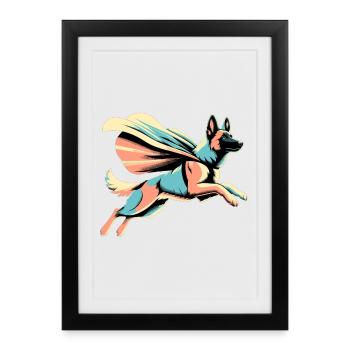 Super Maligator Belgian Shepherd Gift - Framed poster (27 × 37 cm) - black - Front