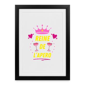 Queen of L'Apéro Couronne and Cocktails - Framed poster (27 × 37 cm) - black - Front