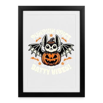 Halloween Bat Chihuahua Design - Framed poster (27 × 37 cm) - black - Front