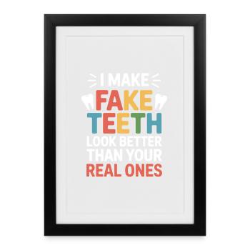 Dental Technician Precision Work  - Framed poster (27 × 37 cm) - black - Front