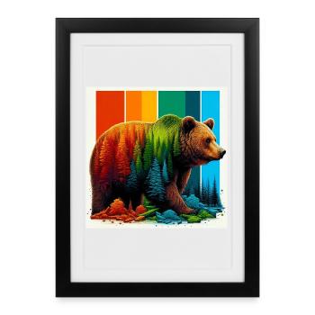 Bär - Gerahmtes Poster (27 × 37 cm) - Schwarz - Vorne