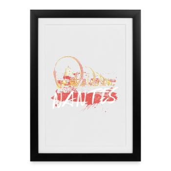 Nantes at night, Spirals and Urban Dome - Framed poster (27 × 37 cm) - black - Front