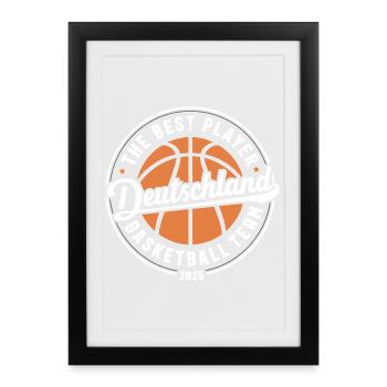Allemagne Champion de basket-ball Design - Affiche encadrée (27 × 37 cm) - noir - Devant