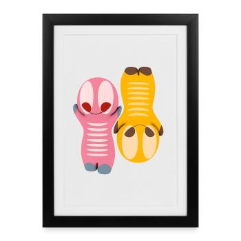 Cute kawaii figure - Framed poster (27 × 37 cm) - black - Front