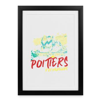 Poitiers seen from FuturoScope - Framed poster (27 × 37 cm) - black - Front