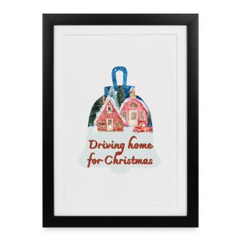 Cloche de Noël Rentrer à la maison pour Noël - Affiche encadrée (27 × 37 cm) - noir - Devant
