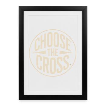Chrétien Choisir La Croix Croix Foi - Affiche encadrée (27 × 37 cm) - noir - Devant