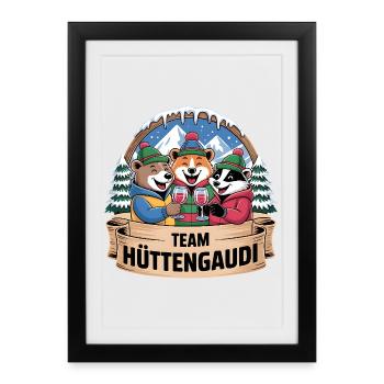 Team Party Ski Holiday Ski & Snowboarder Après Ski - Framed poster (27 × 37 cm) - black - Front