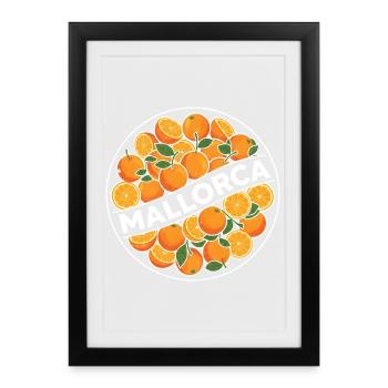 Logo du cercle des oranges de Majorque - Affiche encadrée (27 × 37 cm) - noir - Devant