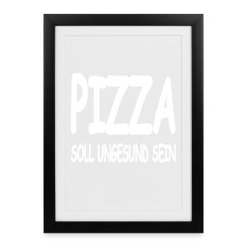 Pizza - Gerahmtes Poster (27 × 37 cm) - Schwarz - Vorne